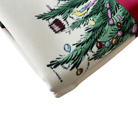 Spode Christmas Tree Tartan Holiday Tablecloth 60x144 Oblong Seats 12-14 New - Picture 10 of 16